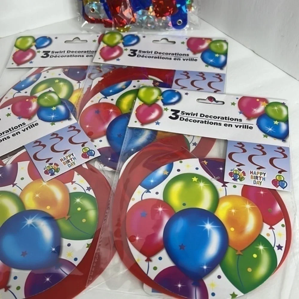 Swirl Birthday Decorations, Birthday Banners